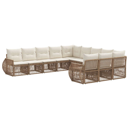 Trädgårdsoffset 11 pcs Beige och krämvit konstrotting