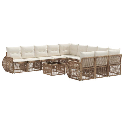 Trädgårdsoffset 12 pcs Beige och krämvit konstrotting