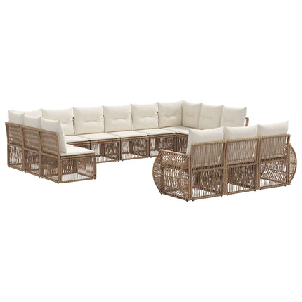 Trädgårdsoffset 13 pcs Beige och krämvit konstrotting