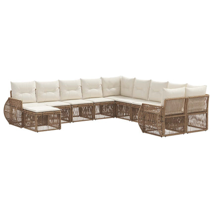 Trädgårdsoffset 11 pcs Beige konstrotting