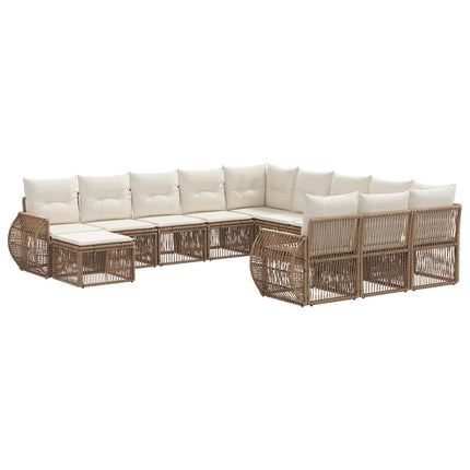 Trädgårdsoffset 12 pcs Beige konstrotting