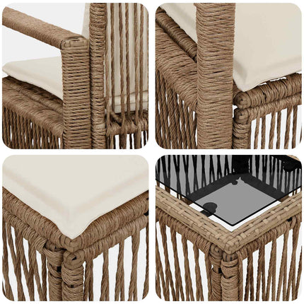 Trädgårdsoffset 7 st Beige konstrotting