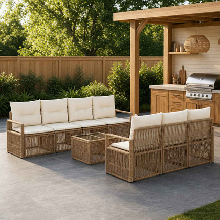 Trädgårdsoffset 8 st Beige konstrotting
