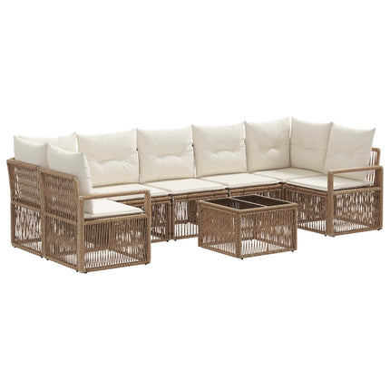 Trädgårdsoffset 8 st Beige konstrotting