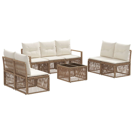Trädgårdsoffset 8 pcs Beige konstrotting