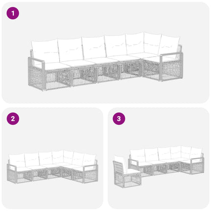 Trädgårdsoffset 6 pcs Svart konstrotting