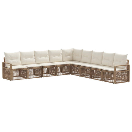 Trädgårdsoffset 9 pcs Beige konstrotting