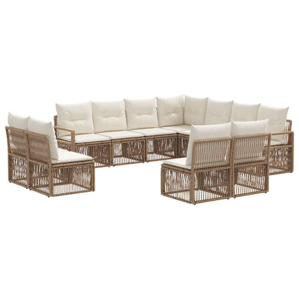 Trädgårdsoffset 11 pcs Beige konstrotting