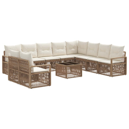 Trädgårdsoffset 11 pcs Beige konstrotting