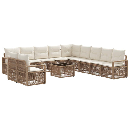 Trädgårdsoffset 12 pcs Beige konstrotting