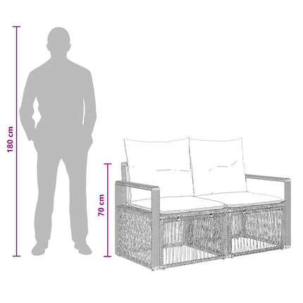 Trädgårdsoffset 7 st 7-Antal sittplatser Beige konstrotting