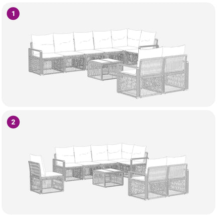 Trädgårdsoffset 9 pcs Svart konstrotting