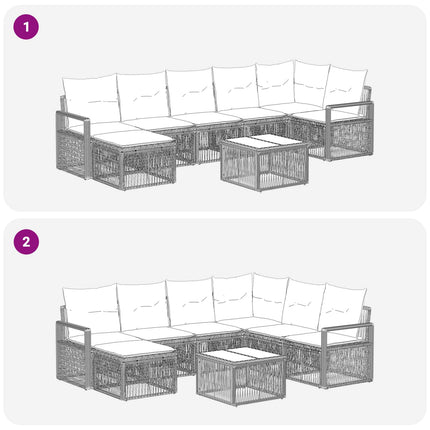 Trädgårdsoffset 8 pcs Grå konstrotting