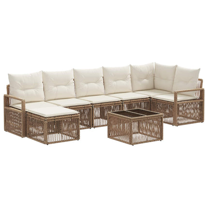 Trädgårdsoffset 8 pcs Beige konstrotting