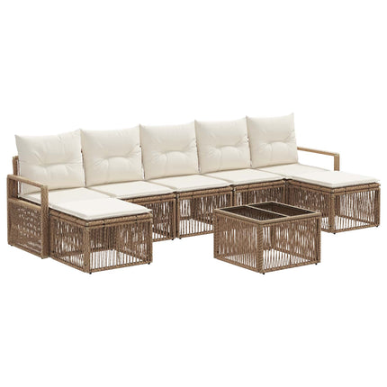 Trädgårdsoffset 8 pcs Beige konstrotting