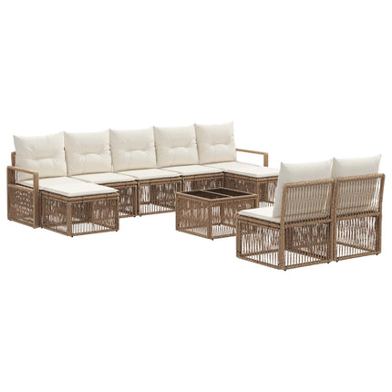 Trädgårdsoffset 10 pcs Beige konstrotting