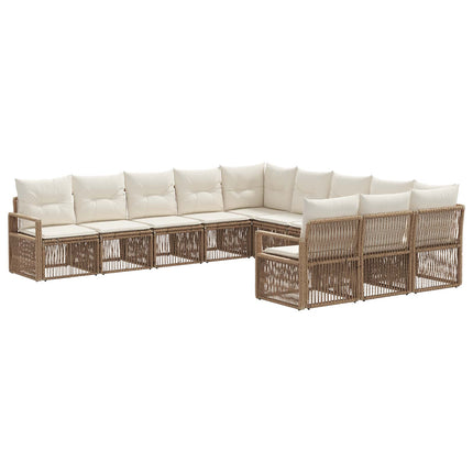 Trädgårdsoffset 11 pcs Beige konstrotting