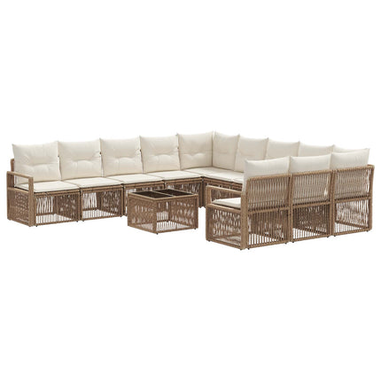 Trädgårdsoffset 12 pcs Beige konstrotting