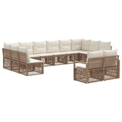 Trädgårdsoffset 12 pcs Beige konstrotting