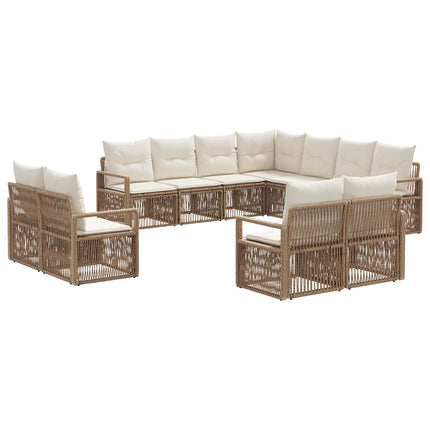 Trädgårdsoffset 11 pcs Beige konstrotting