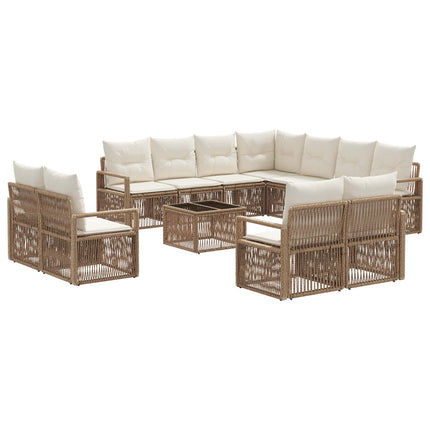 Trädgårdsoffset 12 pcs Beige konstrotting