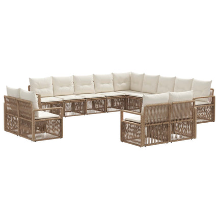 Trädgårdsoffset 13 pcs Beige konstrotting