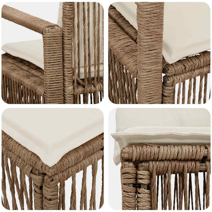 Trädgårdsoffset 8 st 8-Antal sittplatser Beige konstrotting
