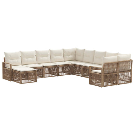 Trädgårdsoffset 11 pcs Beige konstrotting