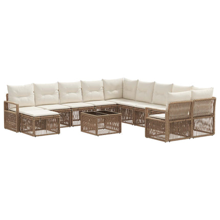 Trädgårdsoffset 12 pcs Beige konstrotting