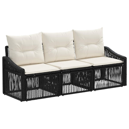 Trädgårdsoffset 3 pcs Svart konstrotting