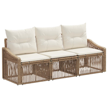 Trädgårdsoffset 3 pcs Beige konstrotting
