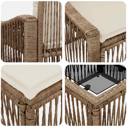 Trädgårdsoffset 7 st Beige konstrotting
