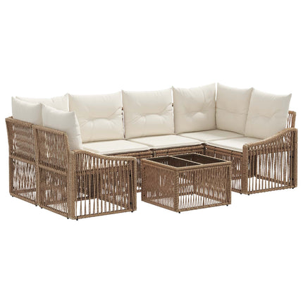Trädgårdsoffset 7 st Beige konstrotting