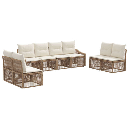 Trädgårdsoffset 8 pcs Beige konstrotting