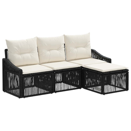Trädgårdsoffset 4 pcs Svart konstrotting