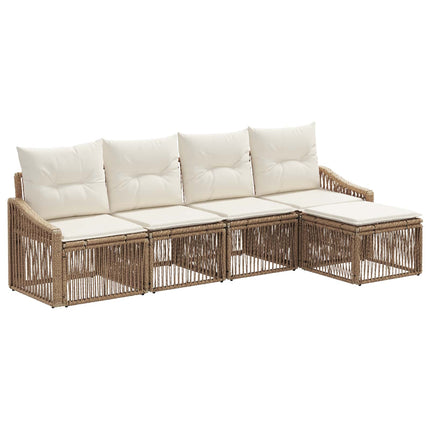 Trädgårdsoffset 5 pcs Beige konstrotting