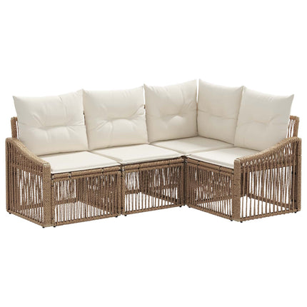 Trädgårdsoffset 4 st Beige konstrotting