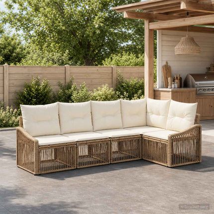 Trädgårdsoffset 5 st Beige konstrotting