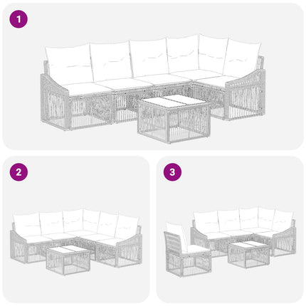 Trädgårdsoffset 6 pcs Svart konstrotting