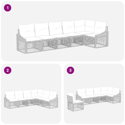 Trädgårdsoffset 6 pcs Svart konstrotting