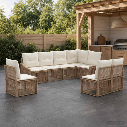 Trädgårdsoffset 8 st Beige konstrotting