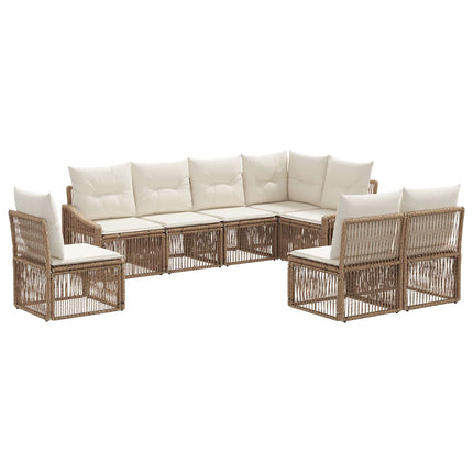 Trädgårdsoffset 8 pcs Beige konstrotting