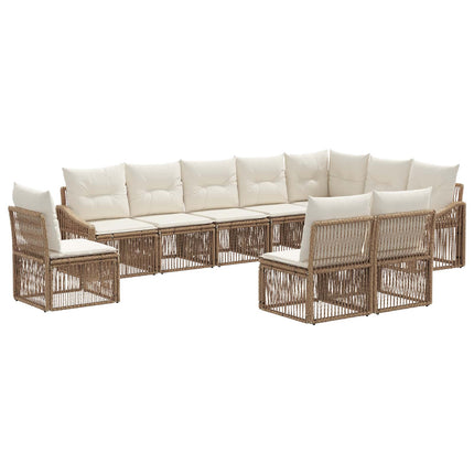 Trädgårdsoffset 10 pcs Beige konstrotting