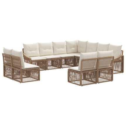 Trädgårdsoffset 11 pcs Beige konstrotting