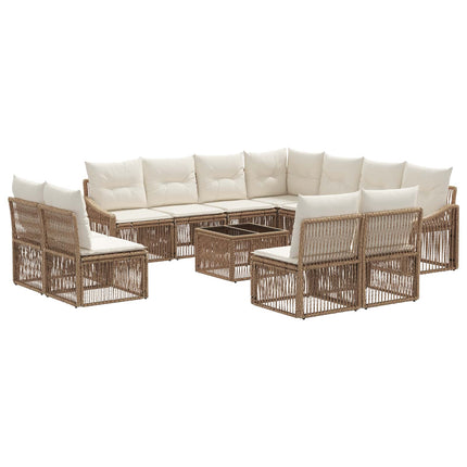 Trädgårdsoffset 12 pcs Beige konstrotting
