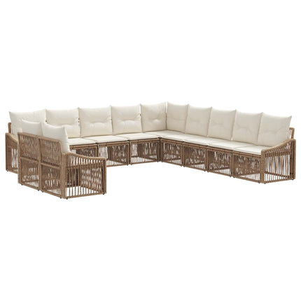 Trädgårdsoffset 11 pcs Beige konstrotting