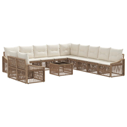 Trädgårdsoffset 12 pcs Beige konstrotting