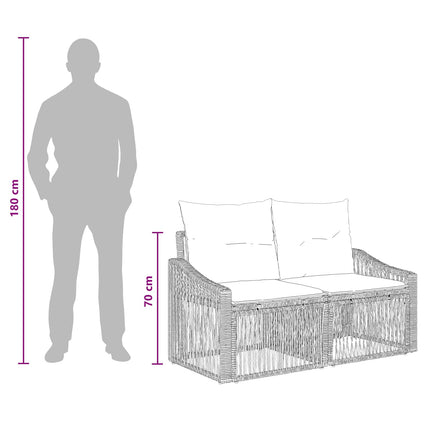 Trädgårdsoffset 7 st 7-Antal sittplatser Beige konstrotting