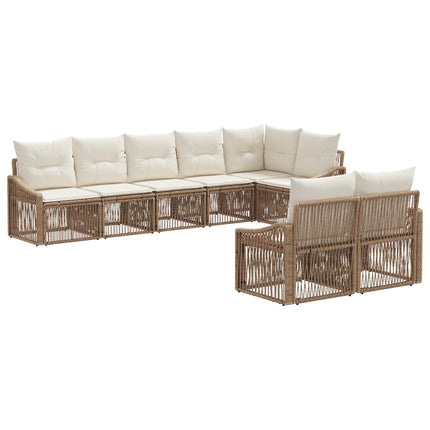 Trädgårdsoffset 8 pcs Beige konstrotting