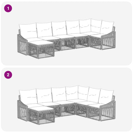 Trädgårdsoffset 7 pcs Grå konstrotting